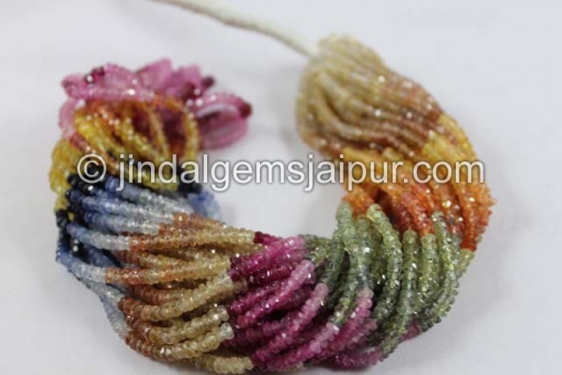 Multi Sapphire Faceted Roundelle